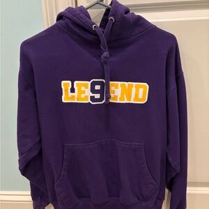 lSU Legend Burrow Purple Hoodie with Legend Graphic and Burrow on the back